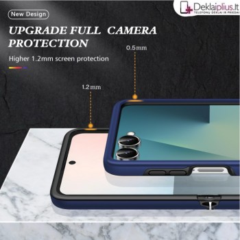 Plastikinis dėklas su žiedu - mėlynas (Samsung Galaxy Z Flip 7) Plastikinis dėklas su žiedu - mėlynas (Samsung Galaxy Z Flip 7)